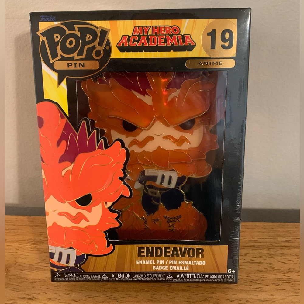 Funko Pop Anime My Hero Academia Endeavor 19 Large Collectable Enamel Pin New